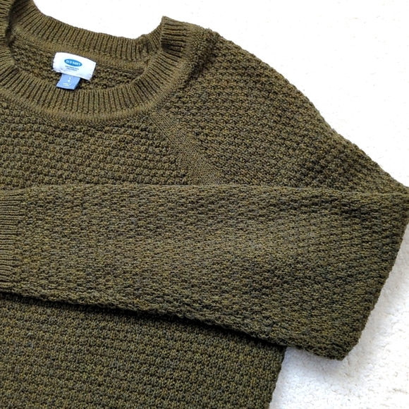 Old Navy Cotton Blend Sweater, Olive Green, Size L - Picture 4 of 9